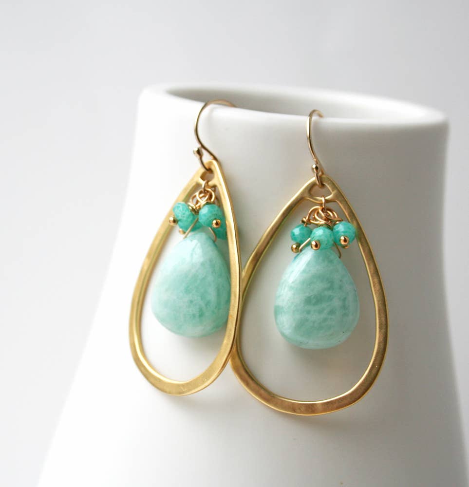 Amazonite Teardrop Earrings