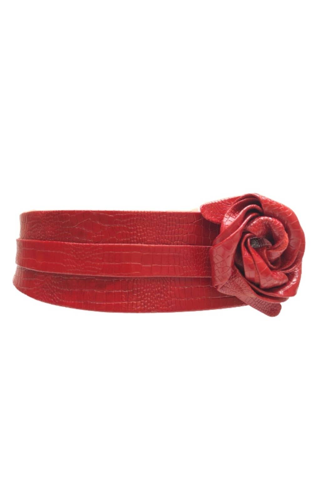 Leather Wrap Belt |  Red Python