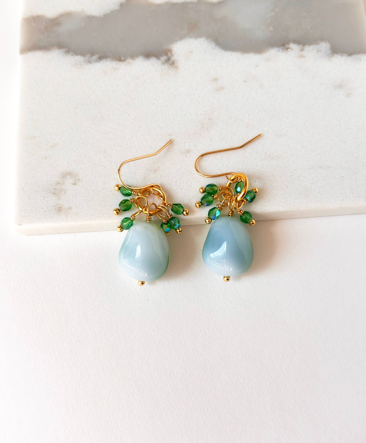 Vintage Glass Nugget Earrings