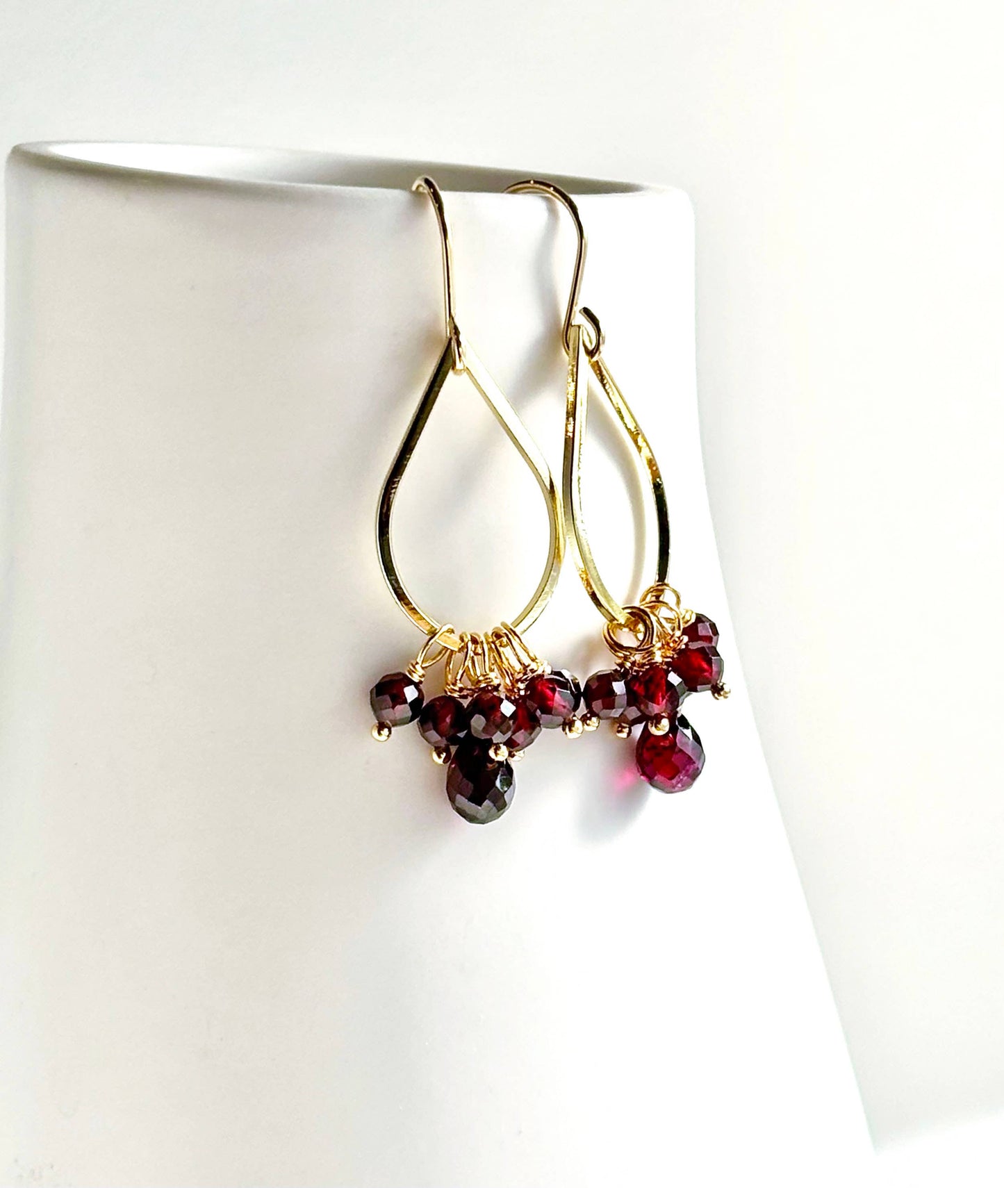 Red Garnet Teardrop Earrings