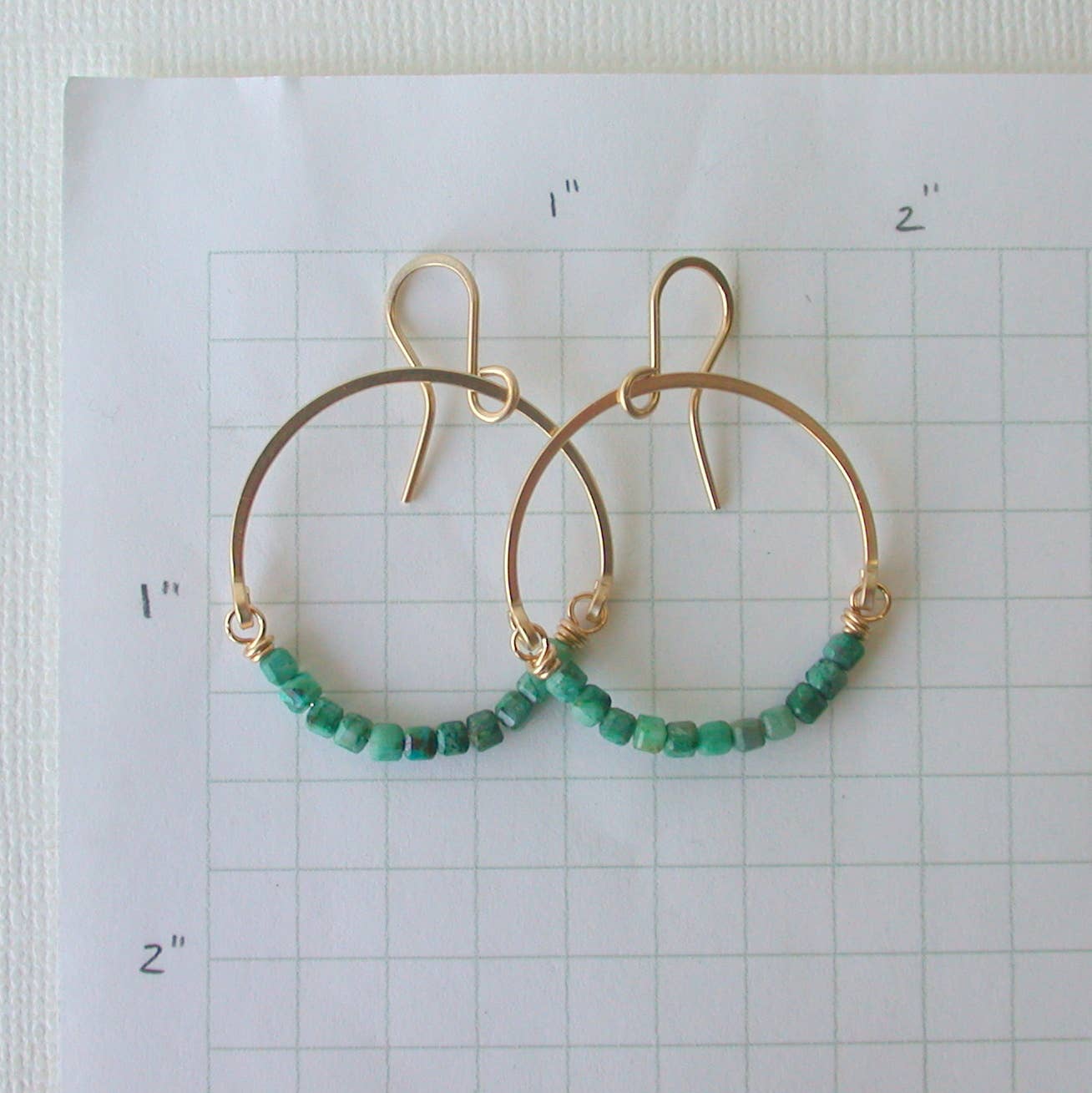 Turquoise Round Hoop Earrings