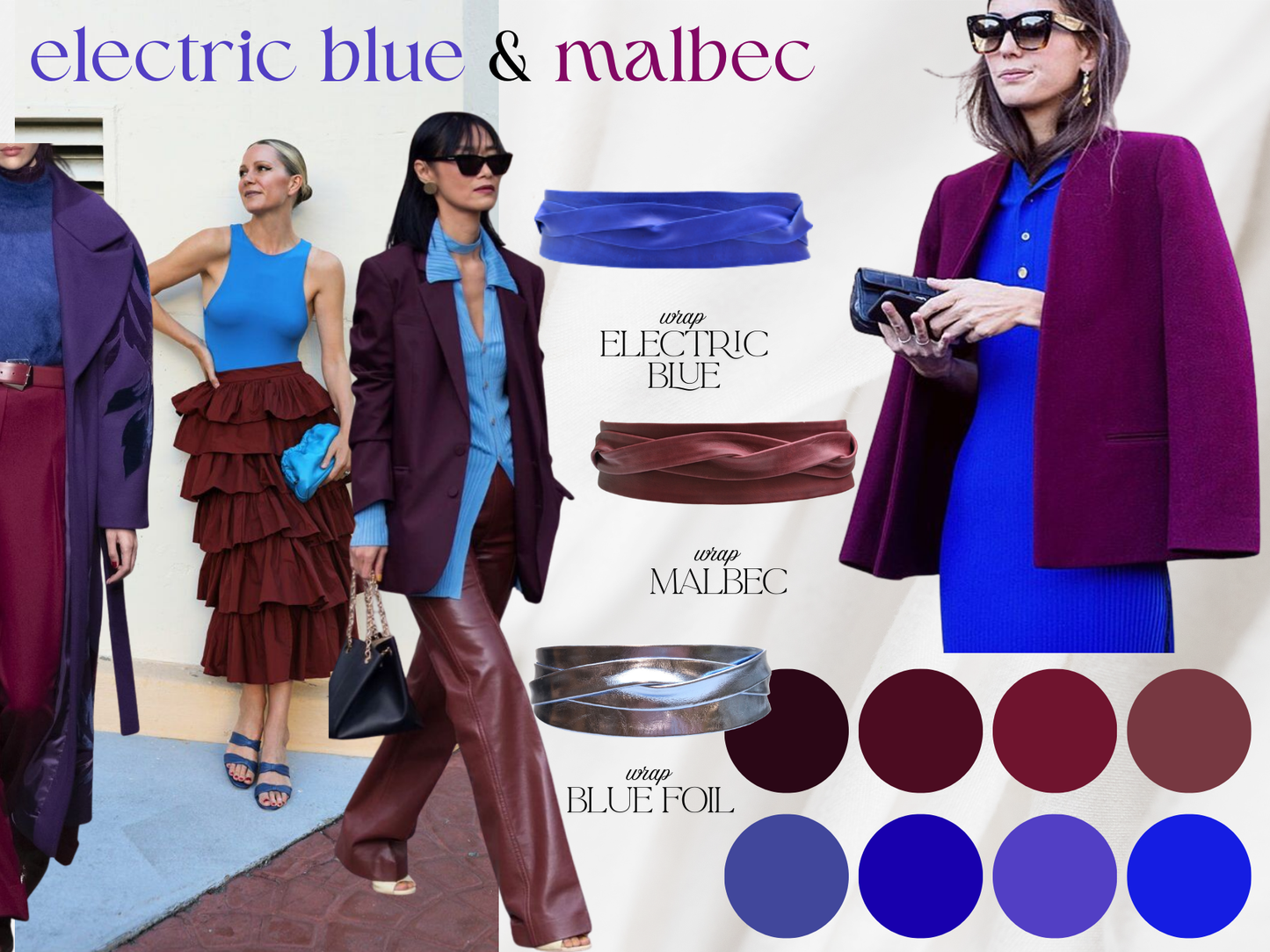 Leather Wrap Belt - Malbec