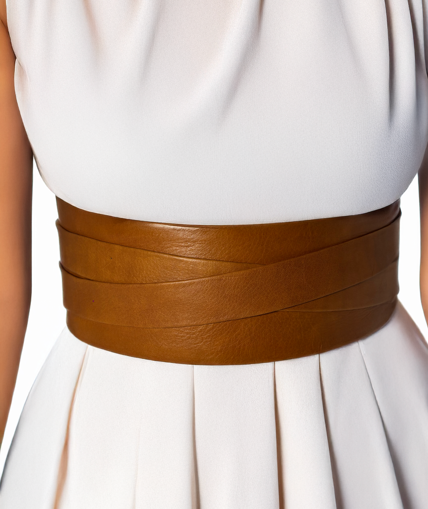Leather Wrap Belt - Toffee