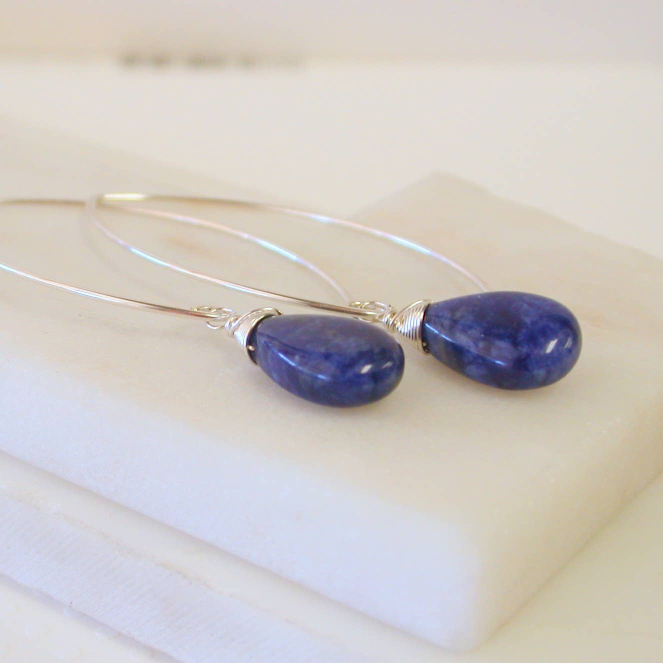 Sodalite Curving Earrings