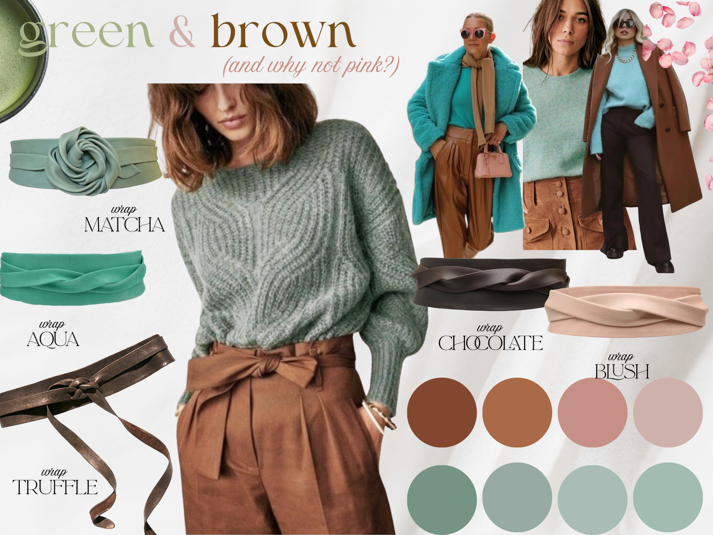 Leather Wrap Belt - Aqua