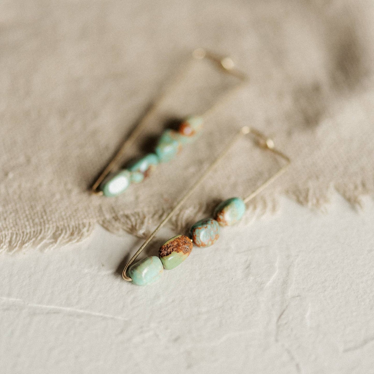 Turquoise River Hoop Earrings