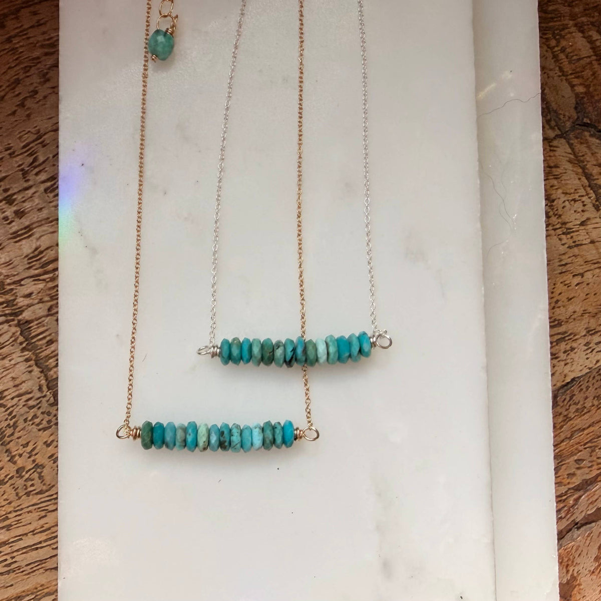 Turquoise Bar Necklace: Minimalist and Modern