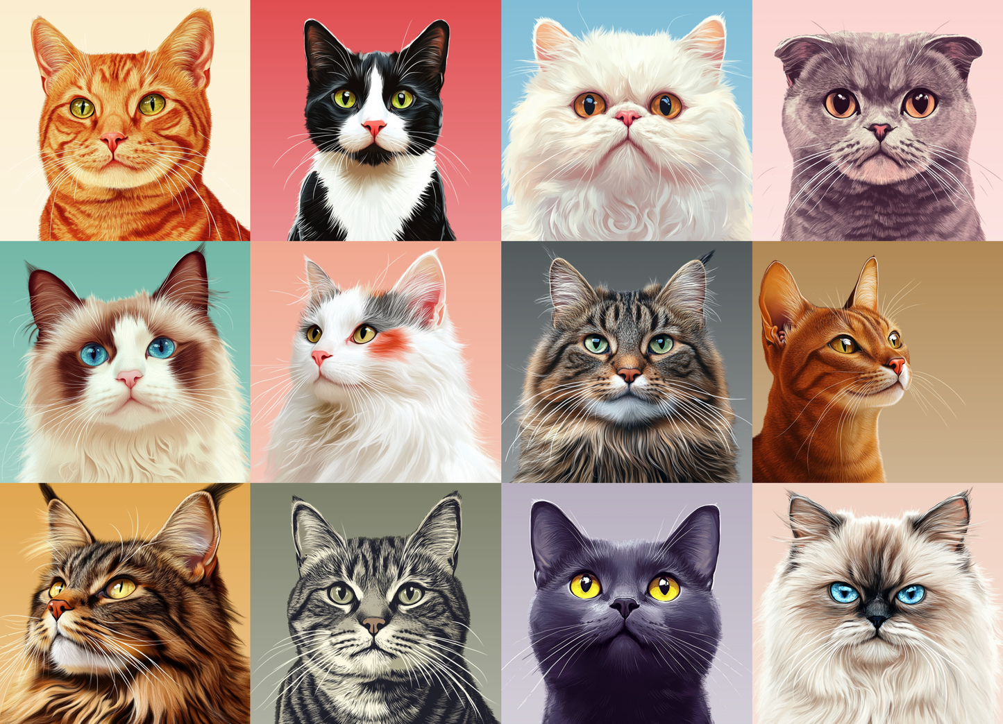 Cat Collage Jigsaw Puzzle – Premium 1000-Piece Adult