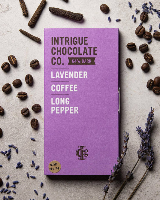 Intrigue Chocolate: Lavender, Coffee, Long Pepper Bar