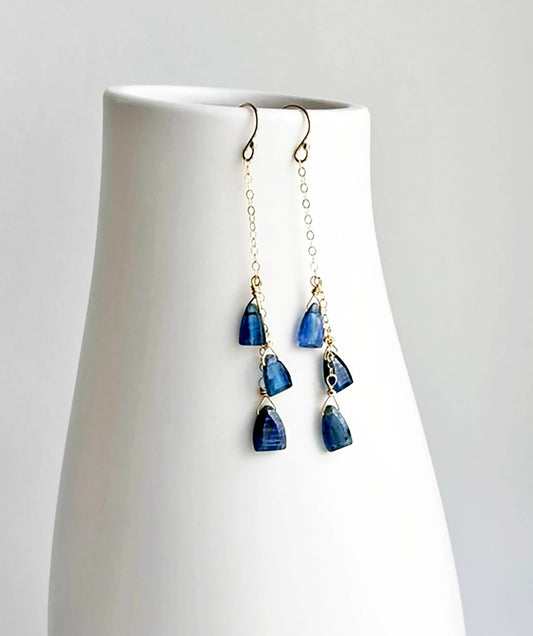Triple Kyanite Swing Earrings