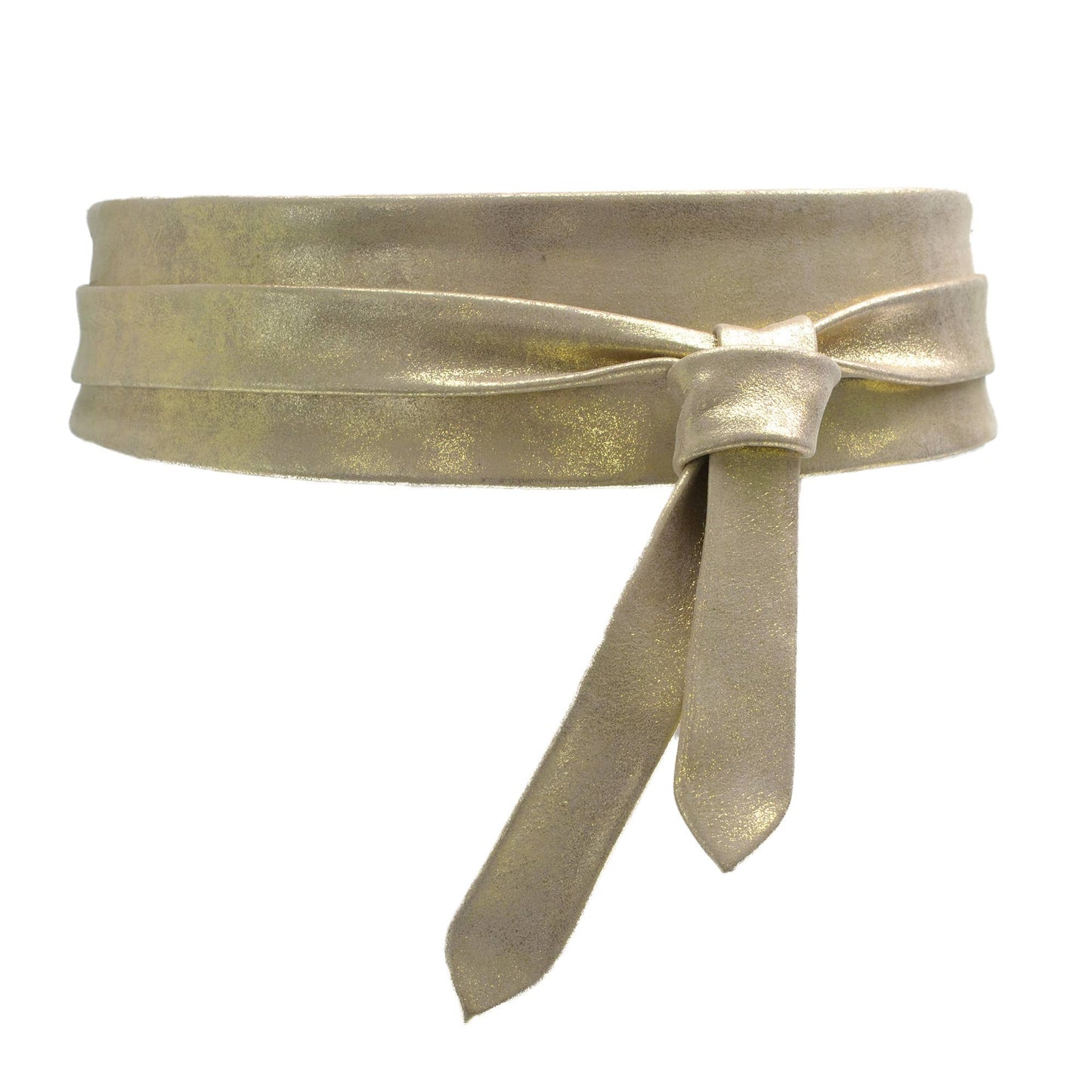 Leather Wrap Belt – Gold Metallic