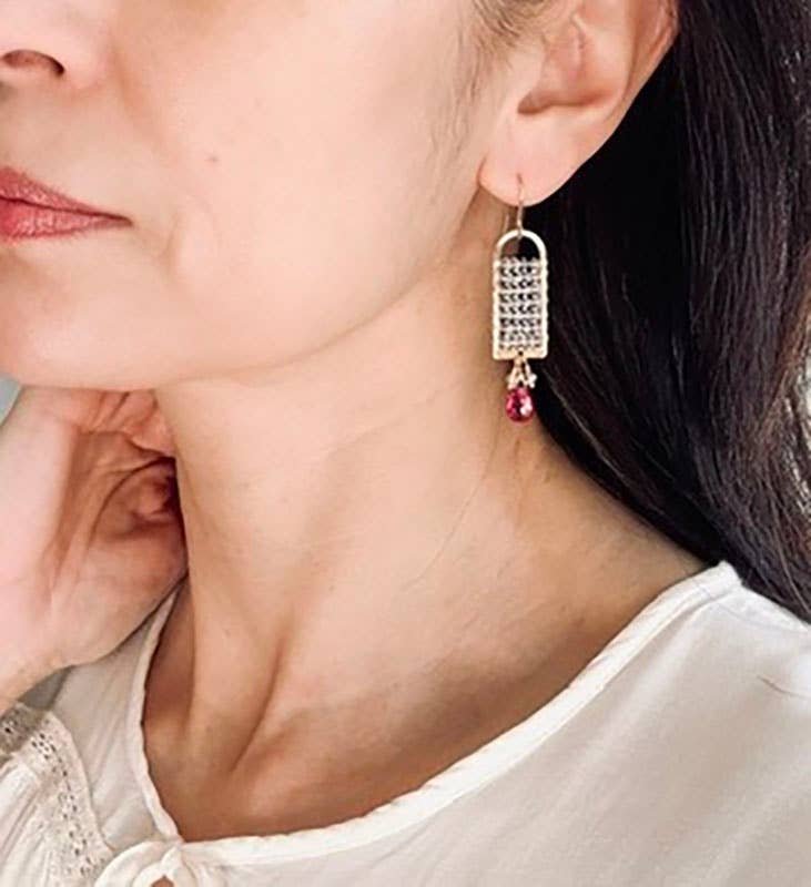 Hot Pink Quartz Earrings
