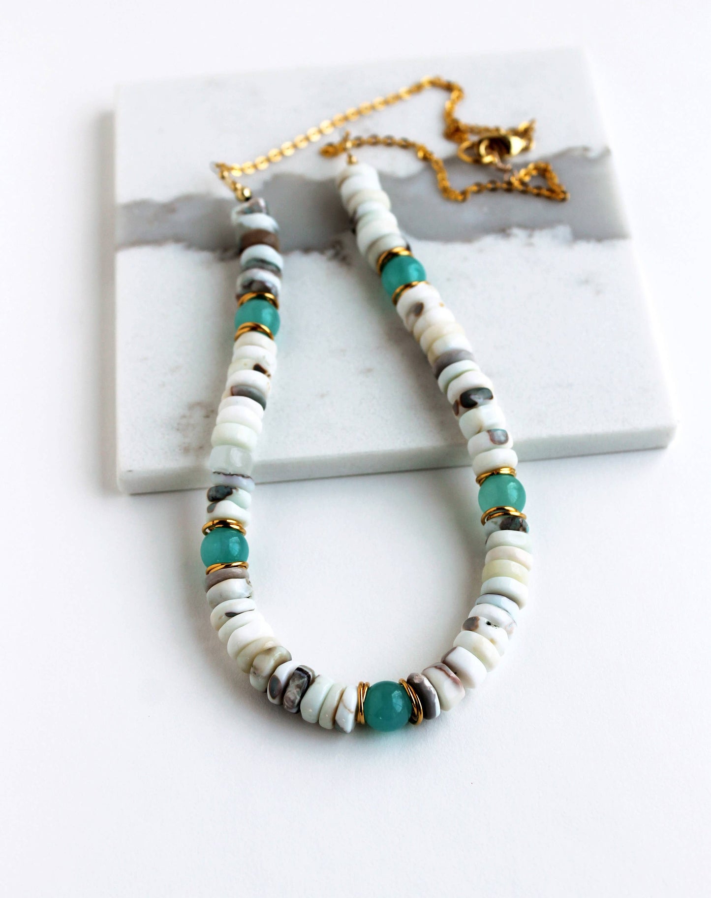 Opal and Amazonite Statement Necklace