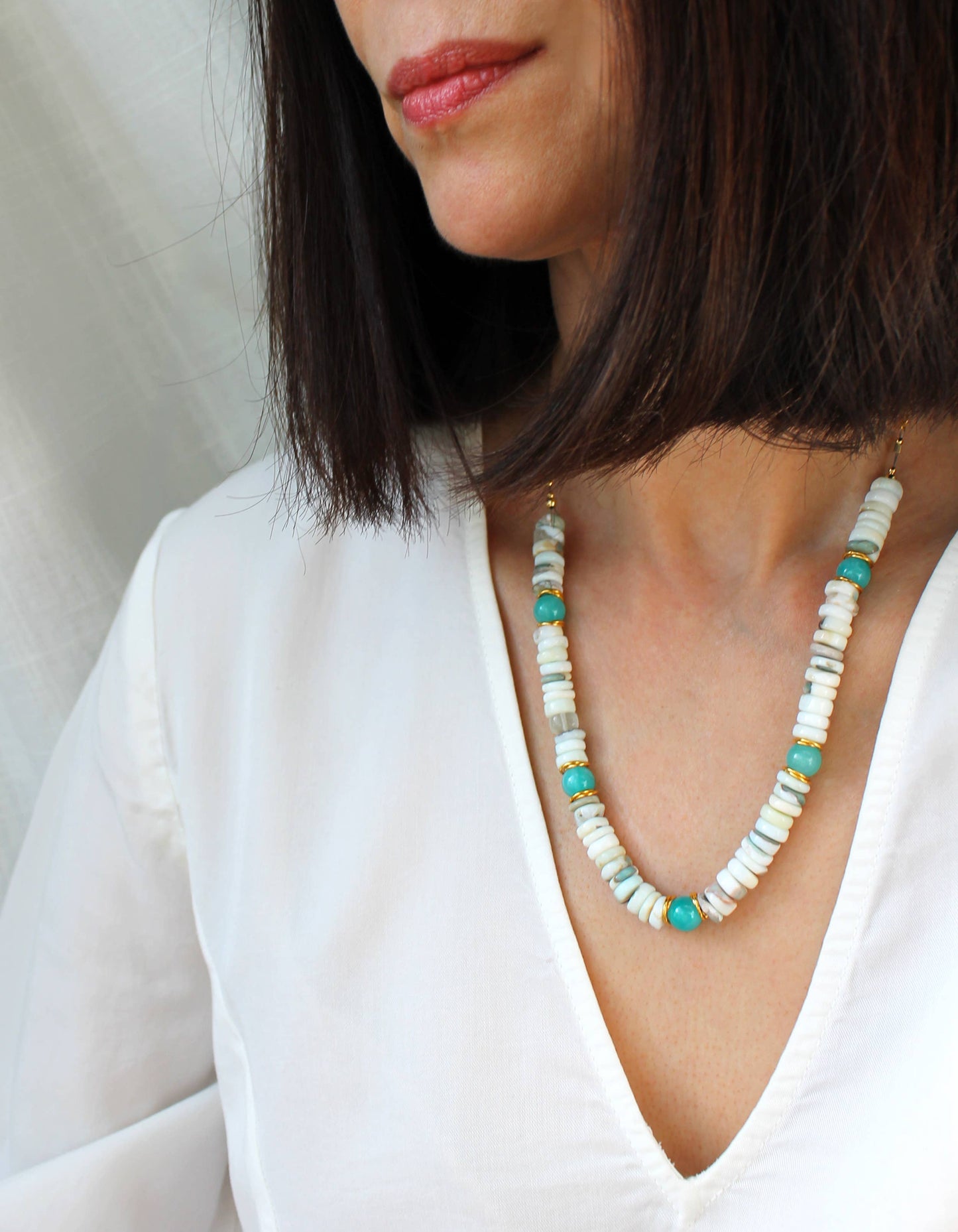 Opal and Amazonite Statement Necklace