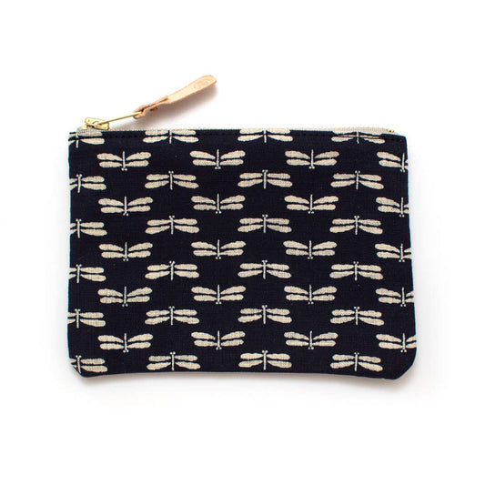 Japanese Indigo Dragonflies Zipper Pouch