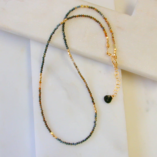 Delicate Pietersite Gemstone Beaded Necklace