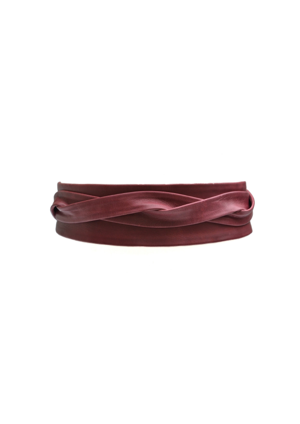 Leather Wrap Belt - Malbec