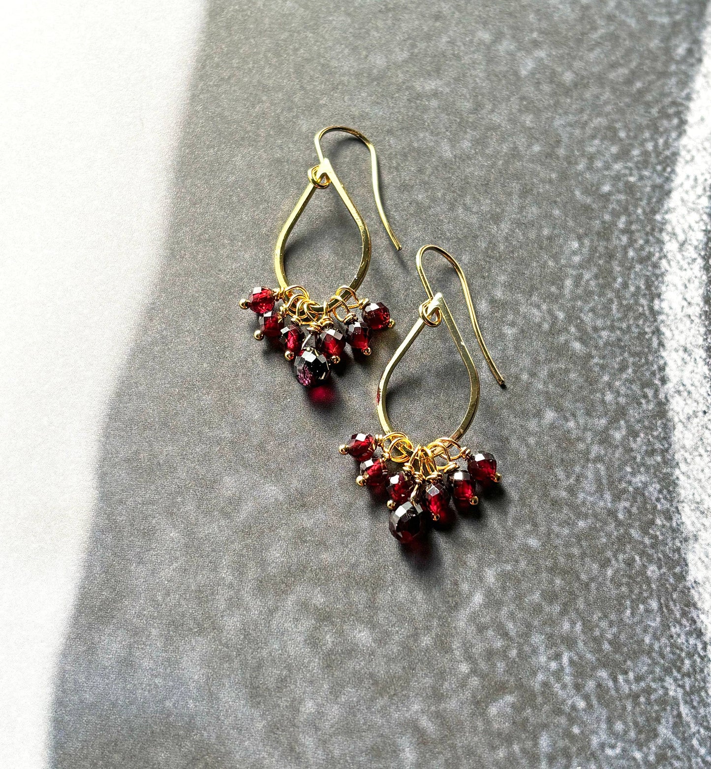 Red Garnet Teardrop Earrings