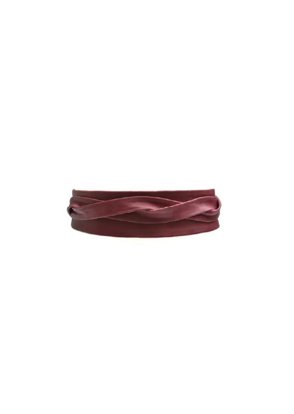 Leather Wrap Belt - Malbec
