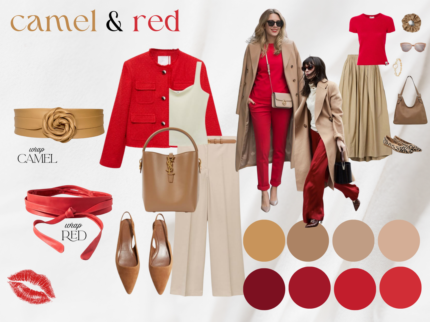 Leather Wrap Belt - Red