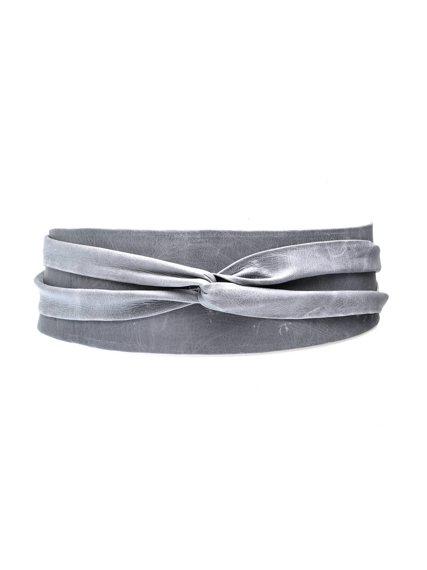 Leather Wrap Belt  |  Grey