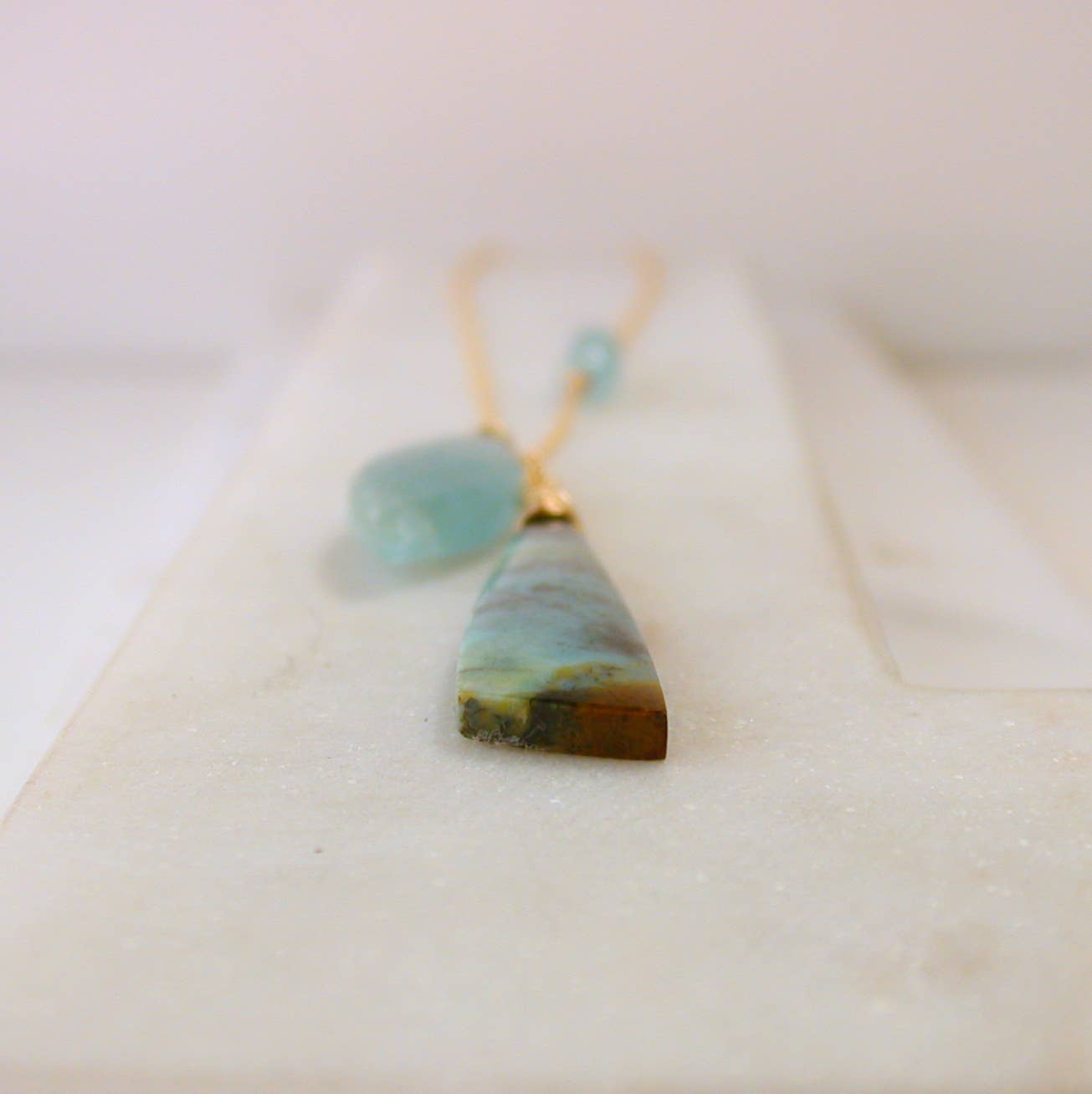 Limited Edition: Chrysocolla and Aquamarine Gemstone Necklace