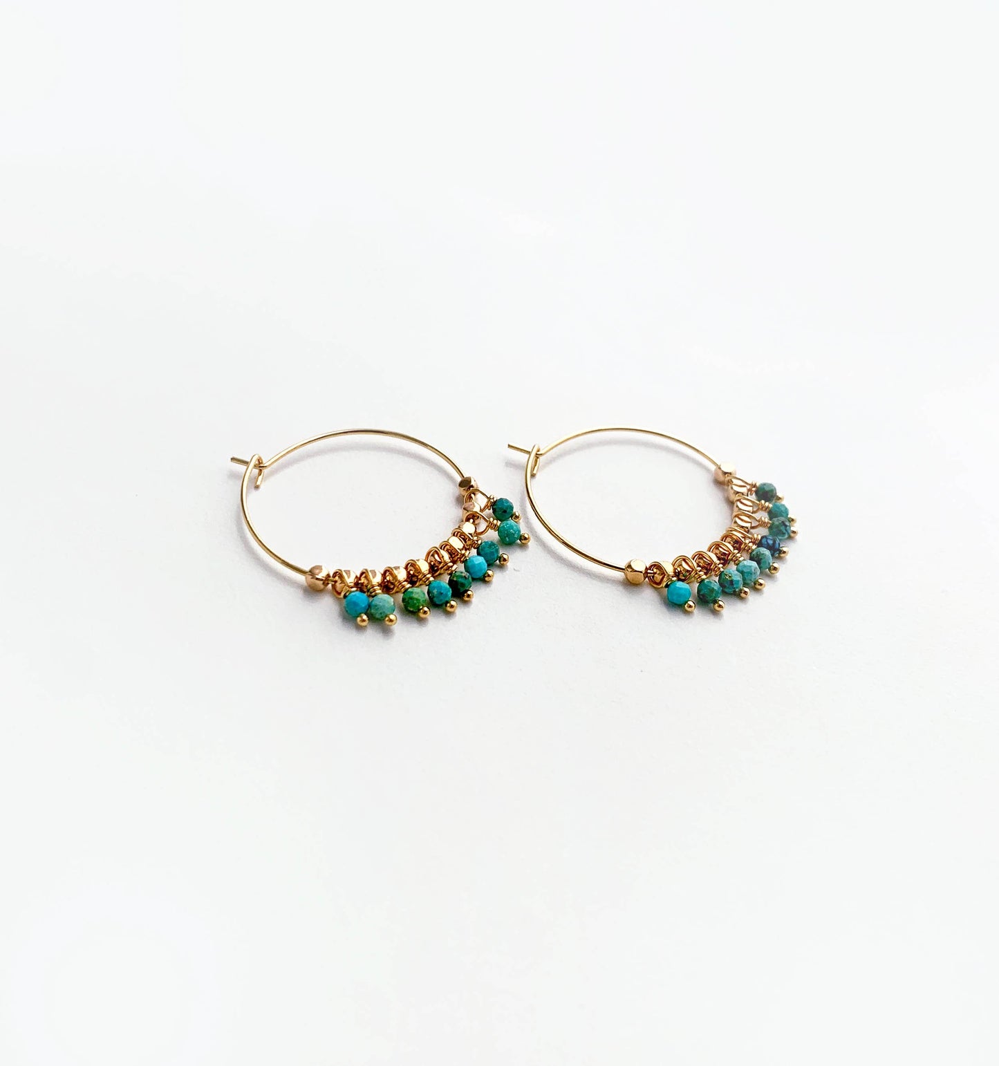 Turquoise Bohemian Hoops
