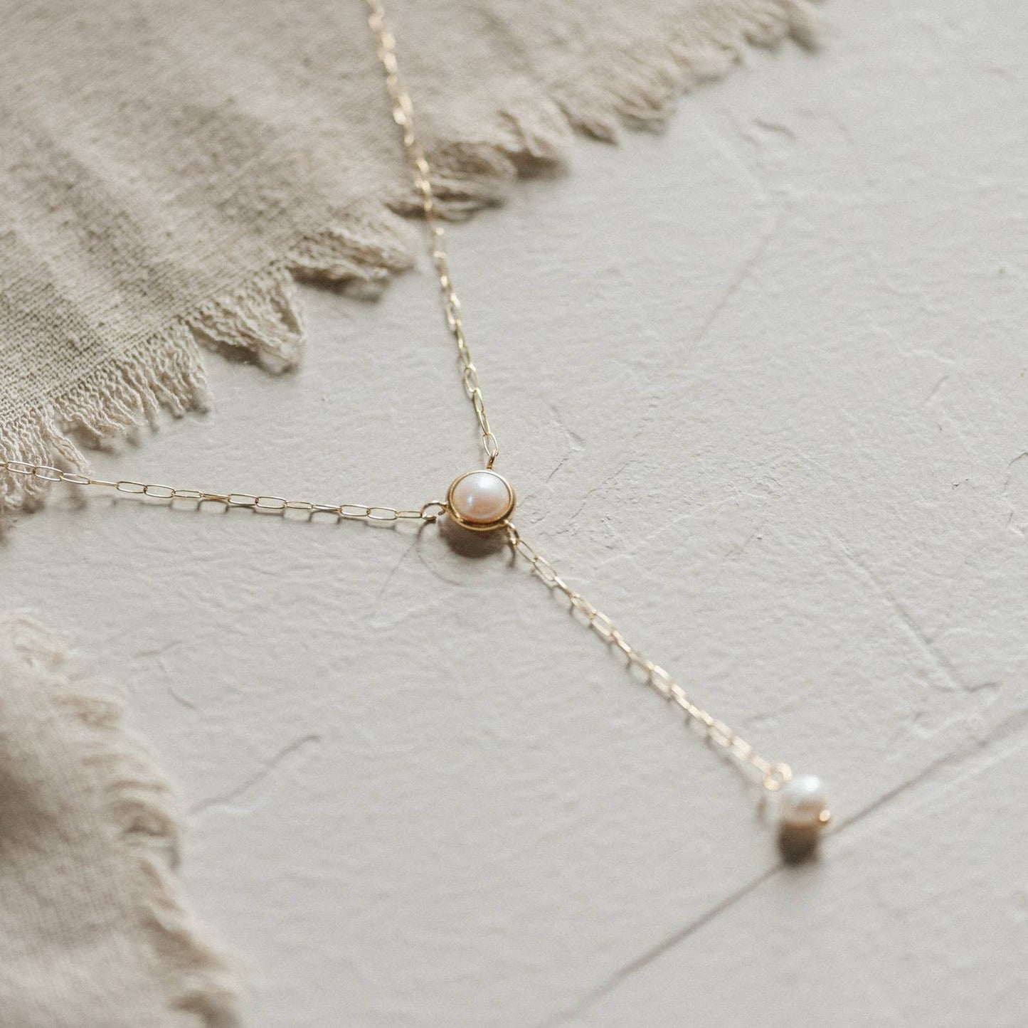 Lariat Necklace | Pearl