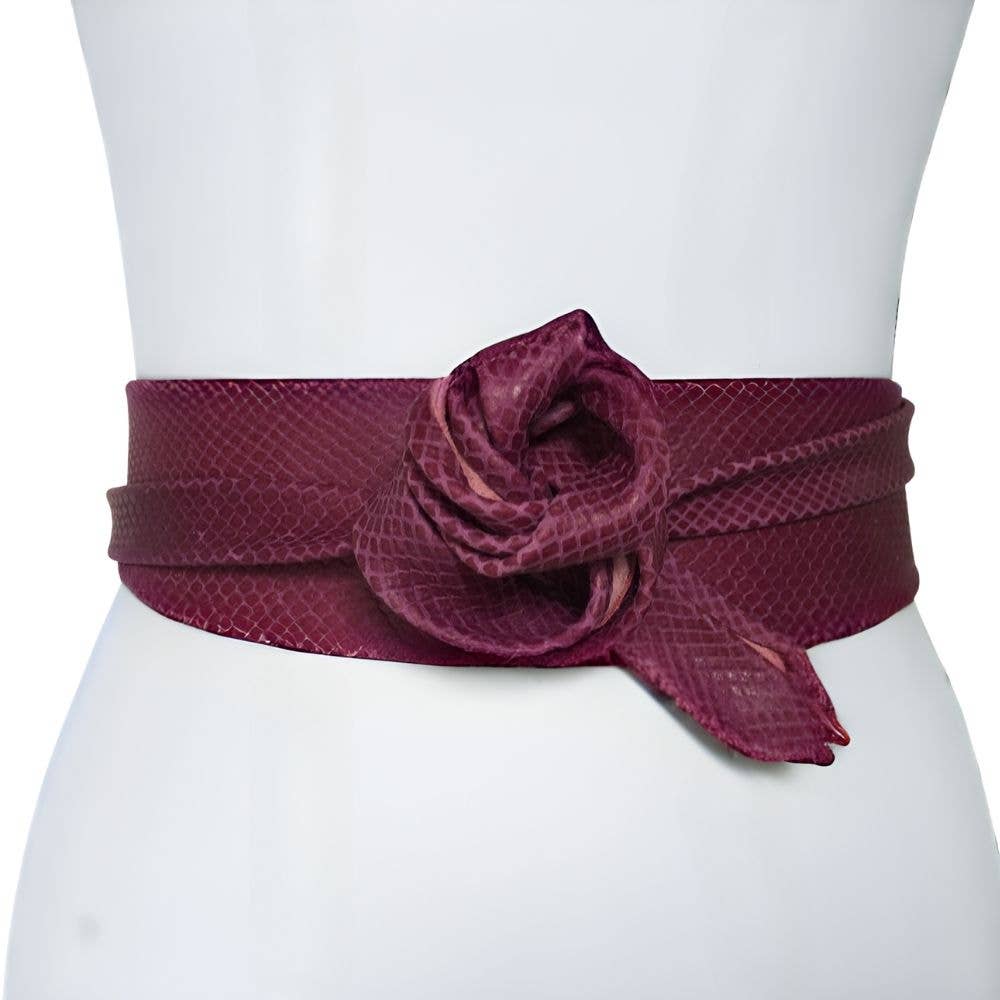 Leather Wrap Belt  |  Orchid Python