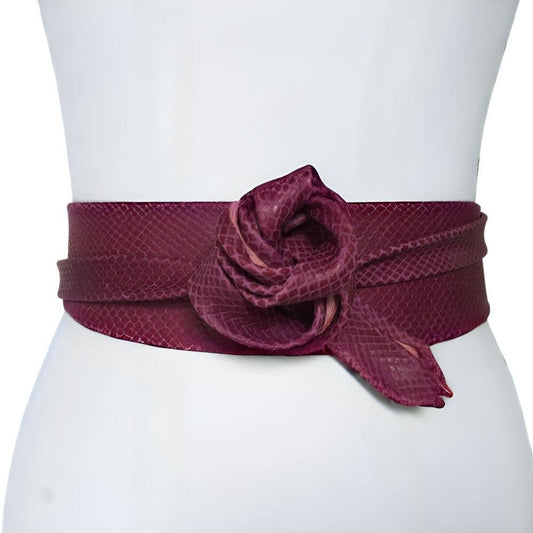 Leather Wrap Belt  |  Orchid Python