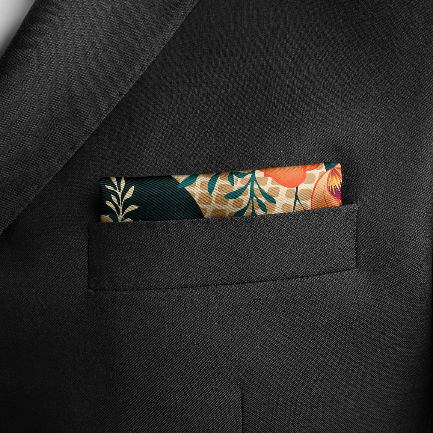 Men's Silk Pocket Square - Desert Poppy
