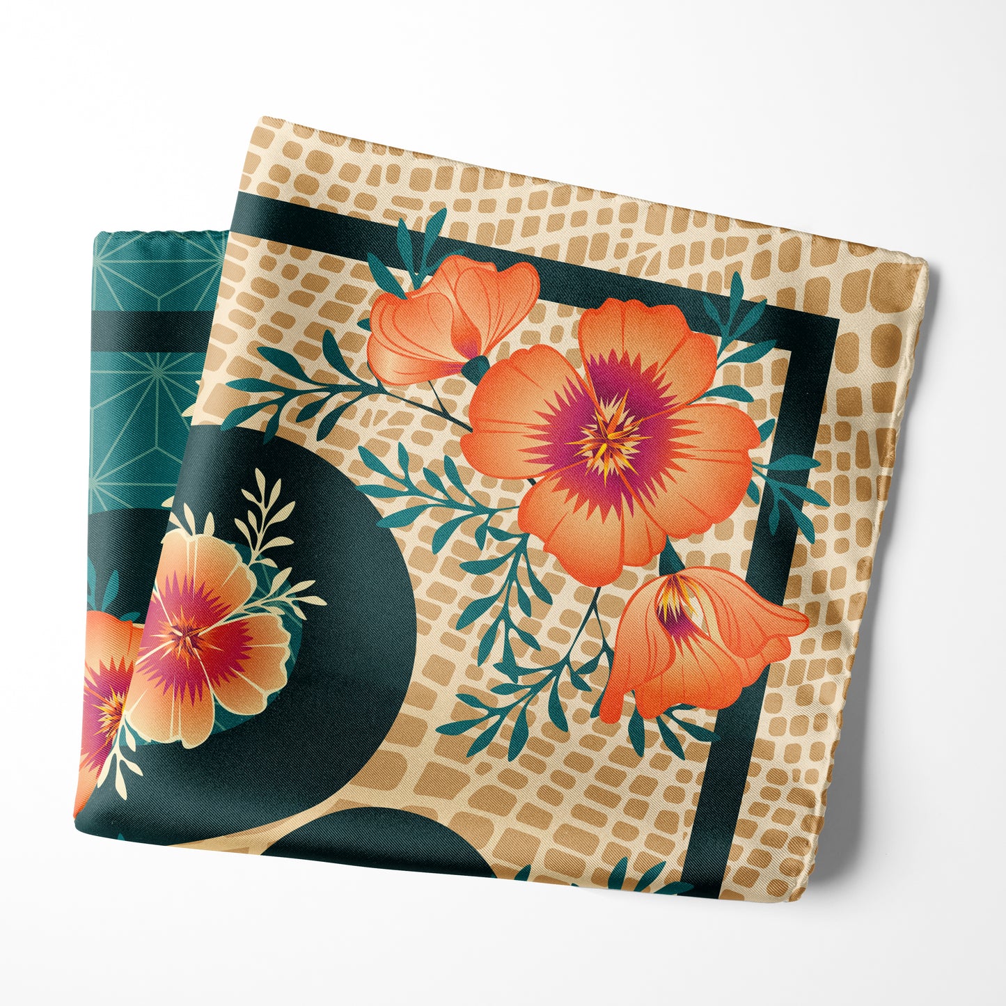 Men's Silk Pocket Square - Desert Poppy