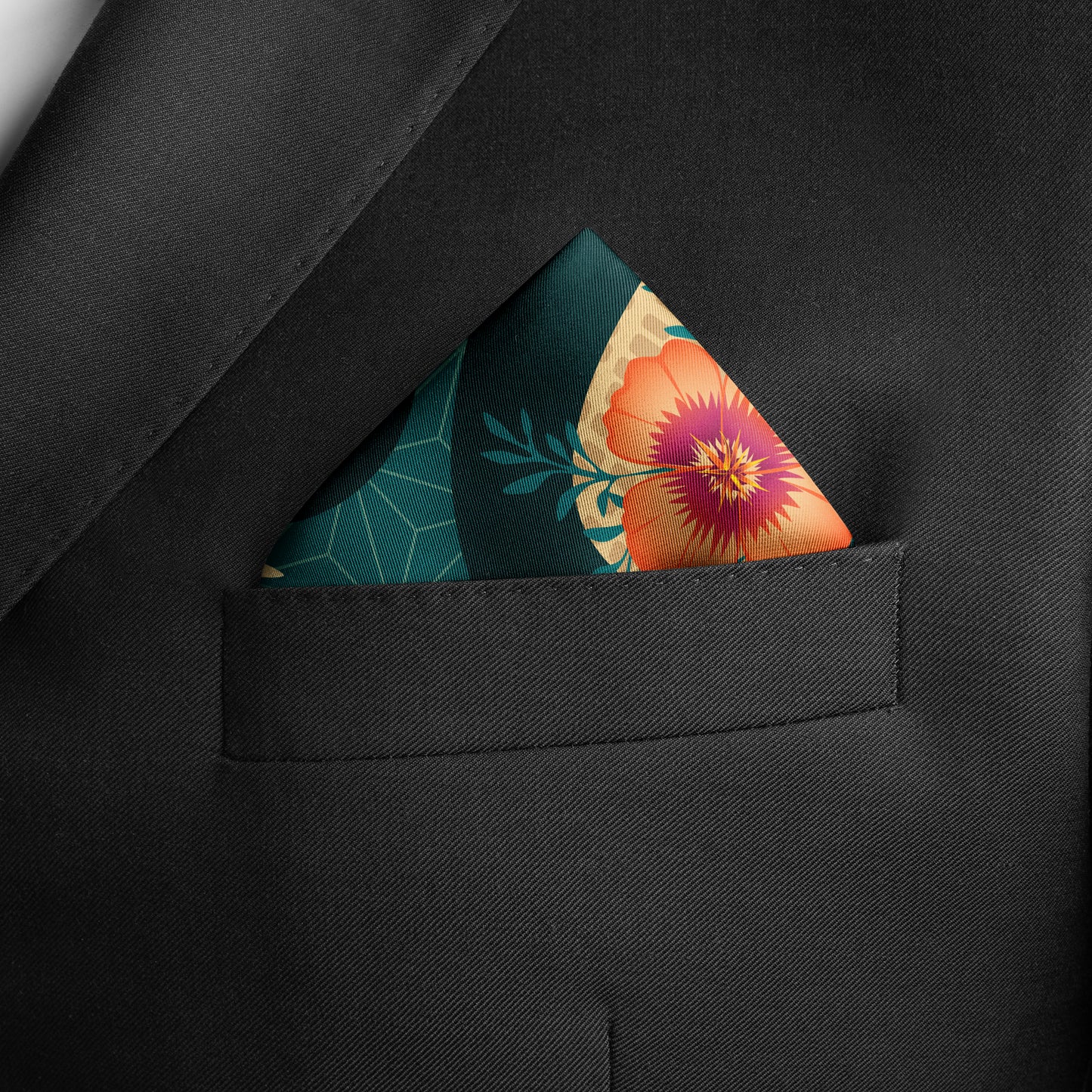 Men's Silk Pocket Square - Desert Poppy