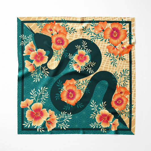 Desert Poppy Silk Scarf - Classic Size