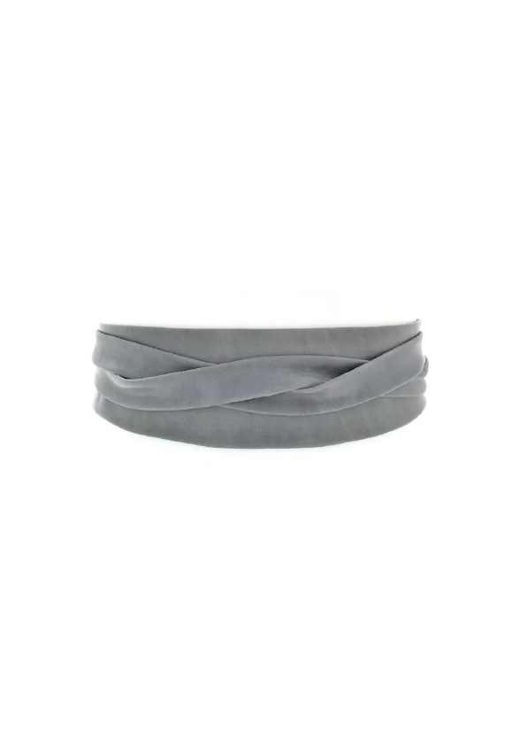 Leather Wrap Belt  |  Grey