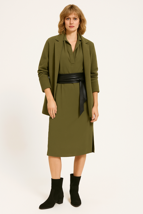 Leather Wrap Belt - Black