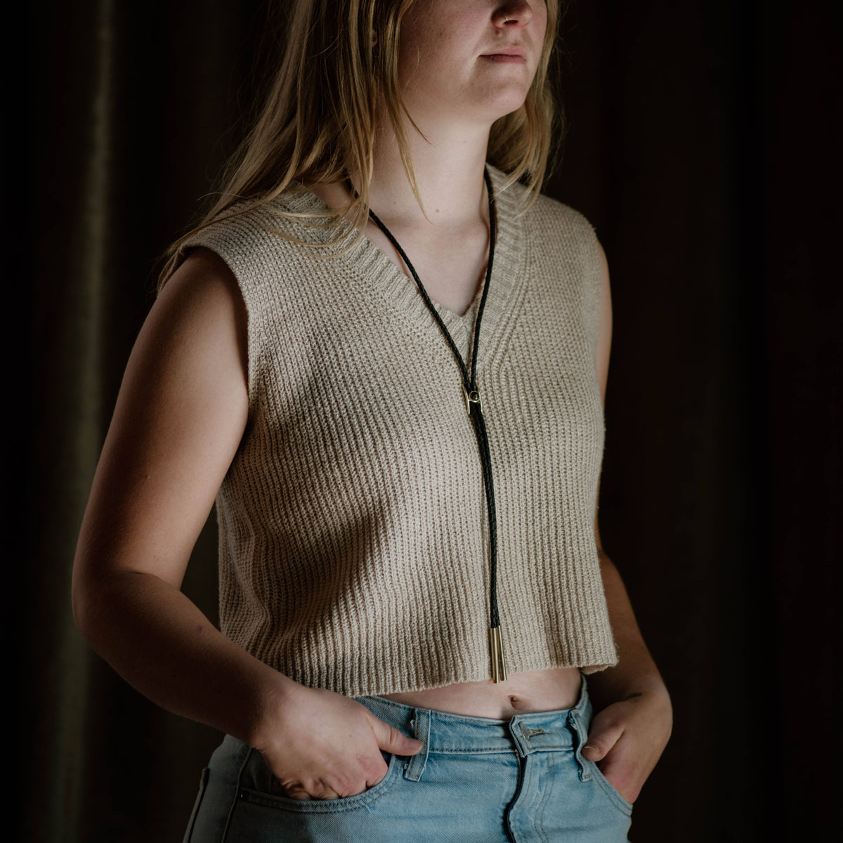 Shepherd Bolo Tie  |  Pearl or Turquoise