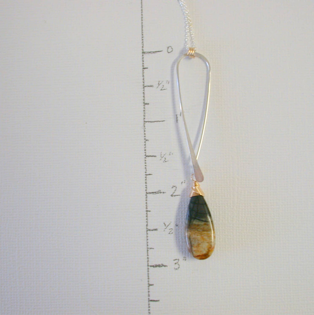 Modern Agate Necklace with mixed metals