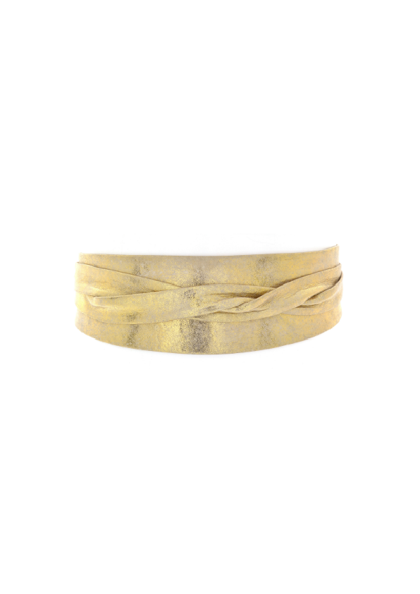 Leather Wrap Belt – Gold Metallic