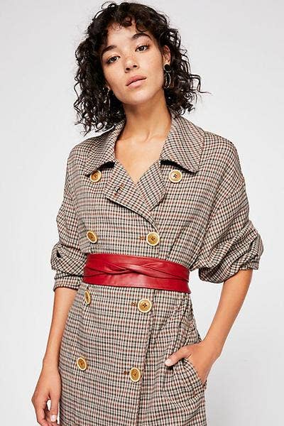 Leather Wrap Belt - Red