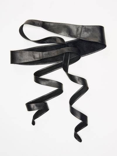 Leather Wrap Belt - Black