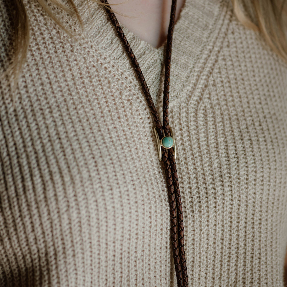 Shepherd Bolo Tie  |  Pearl or Turquoise