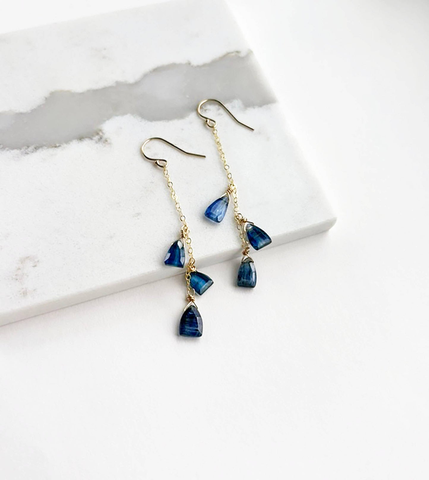 Triple Kyanite Swing Earrings