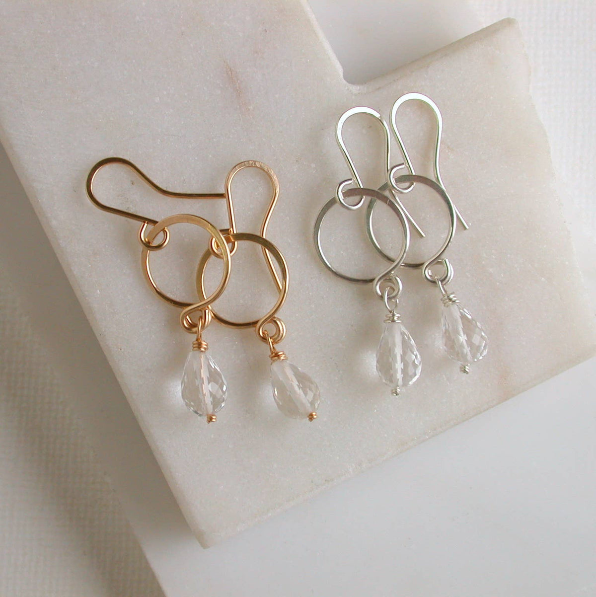 Petite Gemstone Drop. Choose metal and stone.