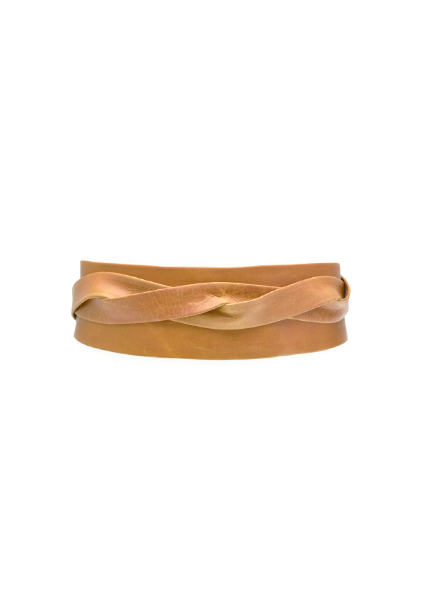 Leather Wrap Belt – Tan