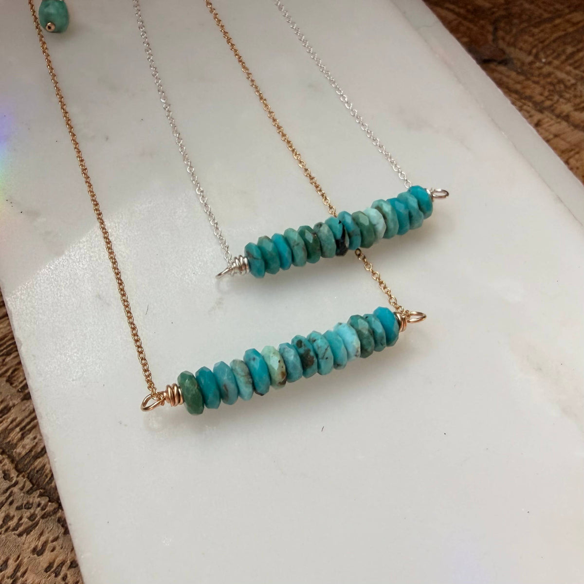 Turquoise Bar Necklace: Minimalist and Modern