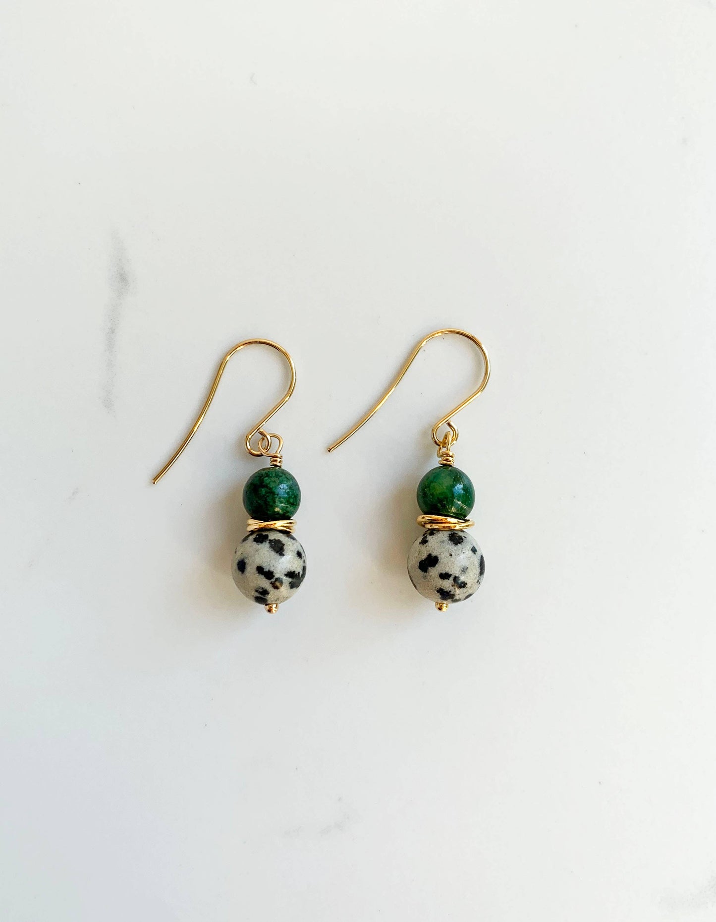 Petite Green Jade + Jasper Earrings