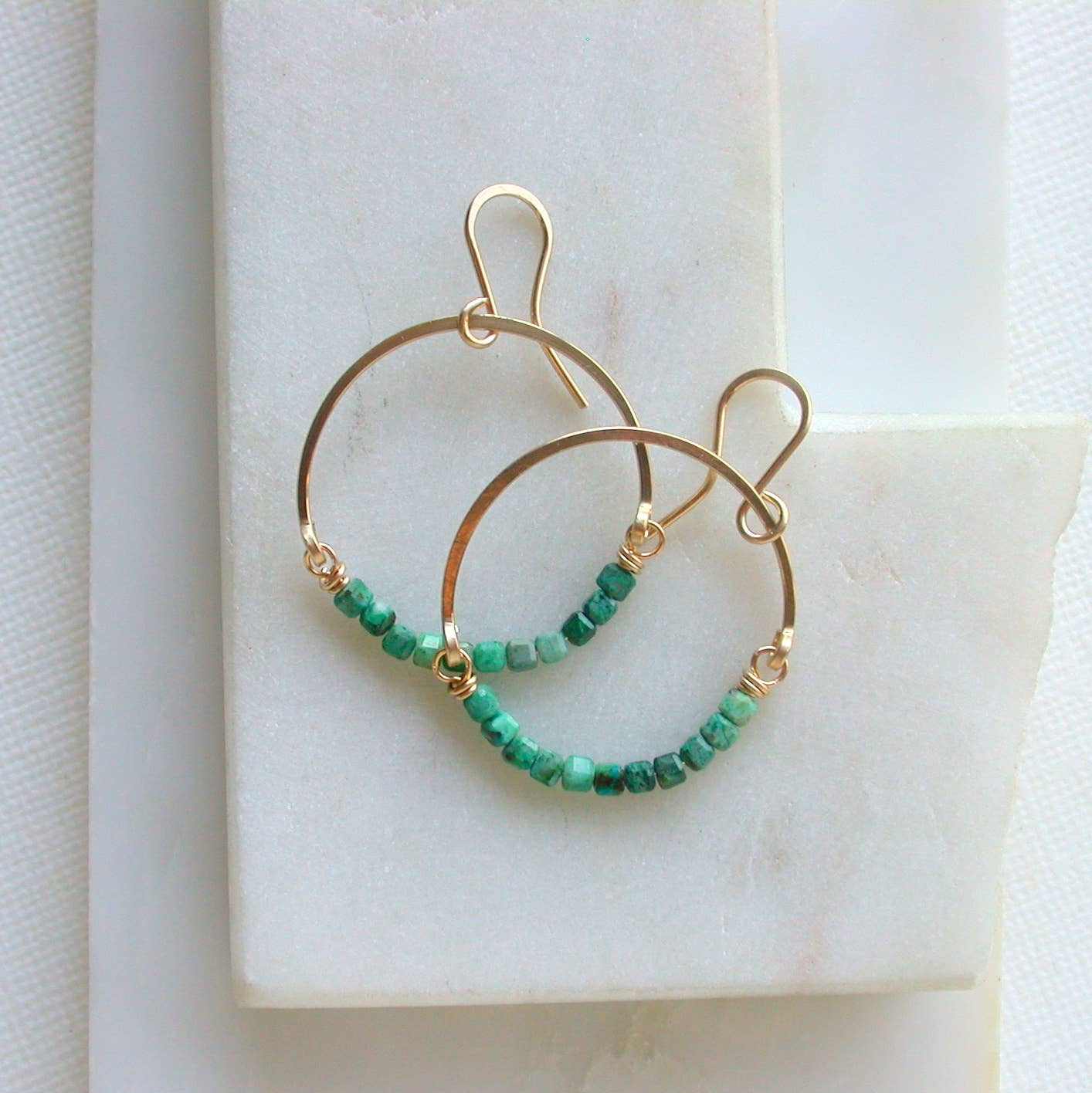 Turquoise Round Hoop Earrings