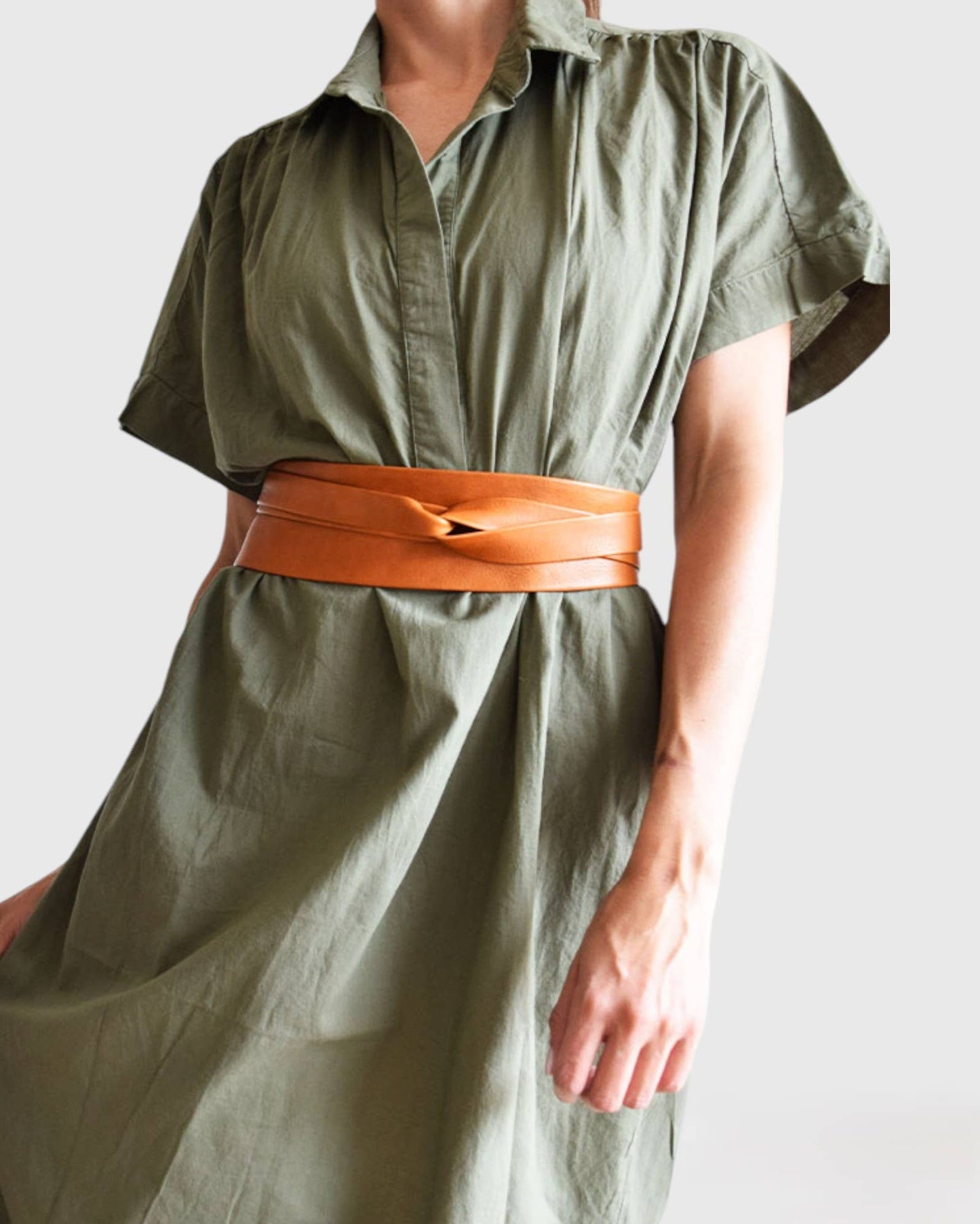 Leather Wrap Belt - Toffee