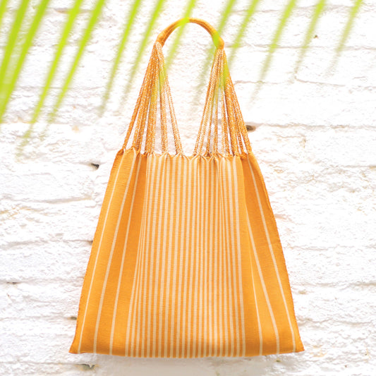 Las Rayas Tote Hand Woven - Golden Yellow